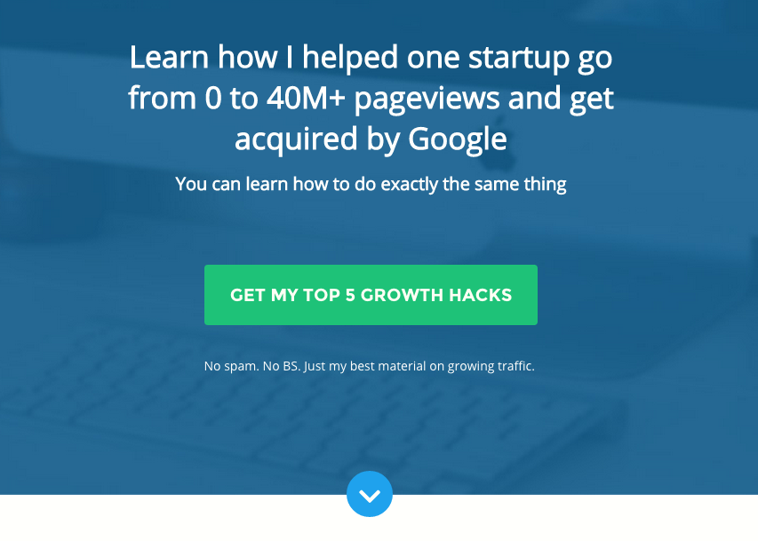 homepage to grow email subscribers