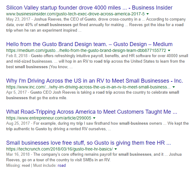 Google results