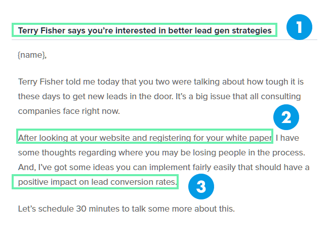 Emailing a Referred Lead