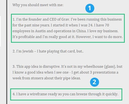 Cold email example