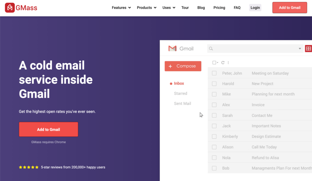 GMass is the best cold email platform